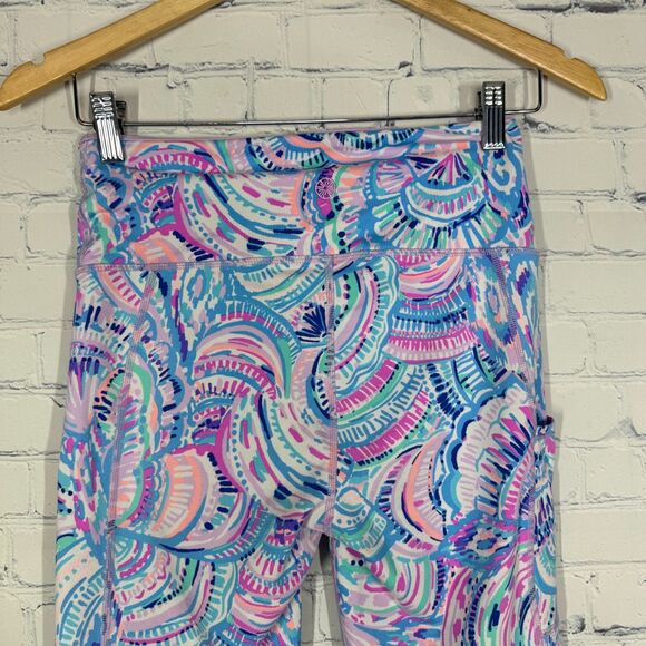 Lilly Pulitzer Luxetic Leggings Women Small Vibrant Color High Rise 50 UPF Gym - Picture 3 of 12